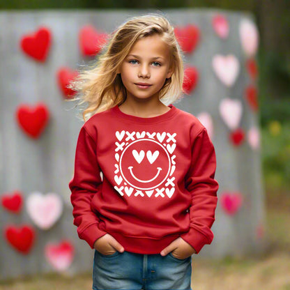 Youth Valentine Smiles Crewneck