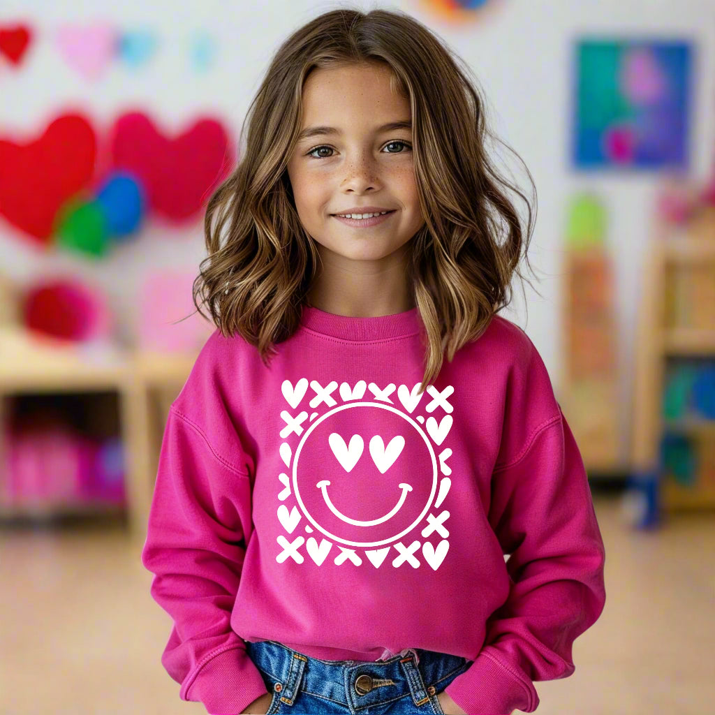 Youth Valentine Smiles Crewneck