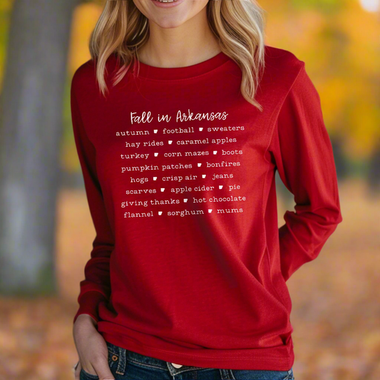 Fall in Arkansas Long Sleeve Tee